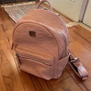 MCM Blush Pink Embossed Backpack